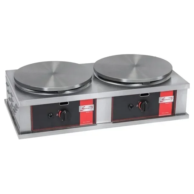 Commercial Gas Crepe Maker Double Square Plate Heavy Duty 40 cm Diameter