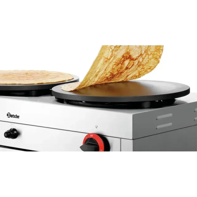 Gas Crepe Maker Double 40 cm - 2 Professional Cooking Plates