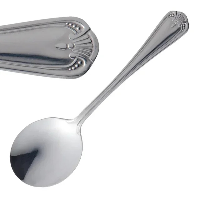 Cuillère à Soupe Ronde Jesmond en Inox - Lot de 12