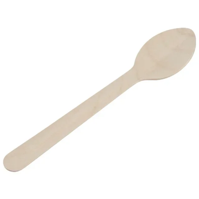 Cuillère de Service en Bois Naturel - 16 cm - Pack de 100 Unités