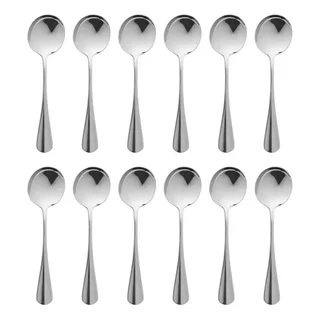 Cucchiaio da Minestra Rotondo Stile Baguette - Set di 12