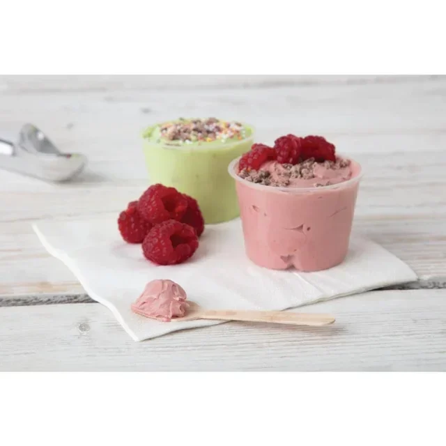 Colher de Madeira para Sorvete e Sobremesa 9,6 cm - Conjunto de 100 Peças