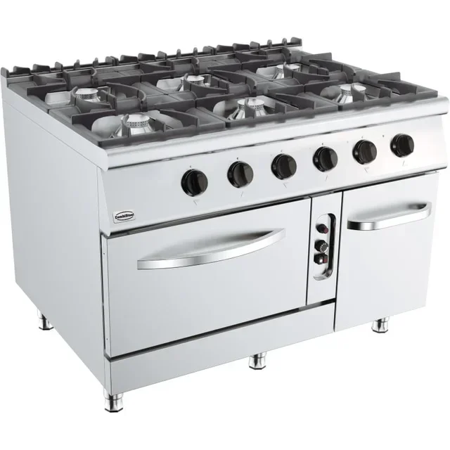 Professional Gas Range Cooker 900mm - 6 Burners and Integrated Gas Oven