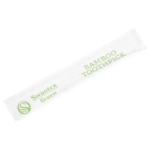 Swantex Eco-Friendly Bamboo Toothpicks - Pack of 1000 Individually Wrapped Units