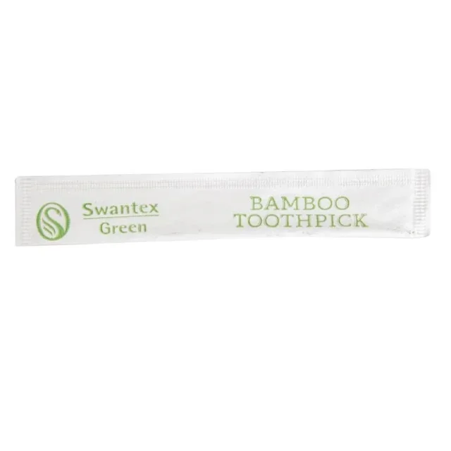 Swantex Eco-Friendly Bamboo Toothpicks - Pack of 1000 Individually Wrapped Units