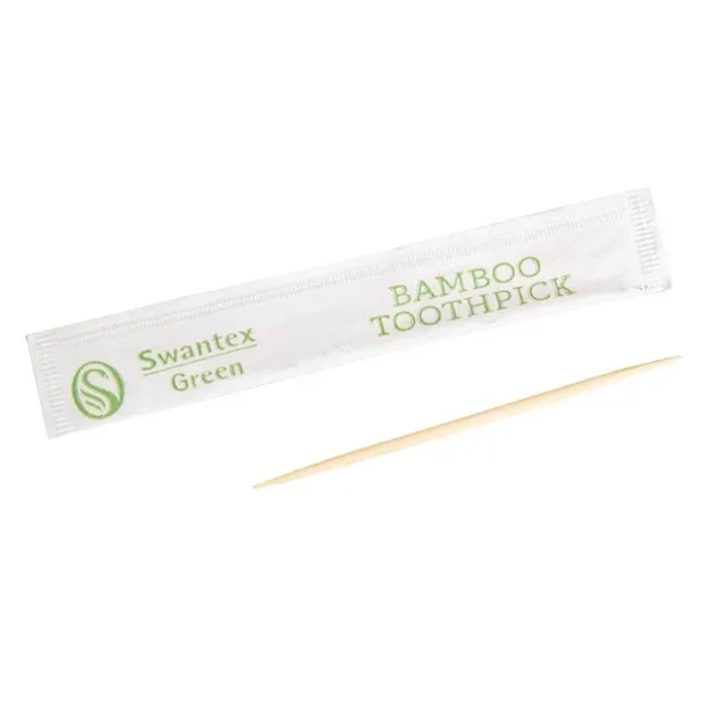 Swantex Eco-Friendly Bamboo Toothpicks - Pack of 1000 Individually Wrapped Units