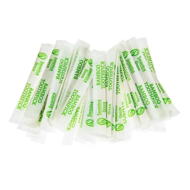 Swantex Eco-Friendly Bamboo Toothpicks - Pack of 1000 Individually Wrapped Units