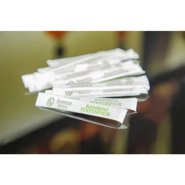 Swantex Eco-Friendly Bamboo Toothpicks - Pack of 1000 Individually Wrapped Units