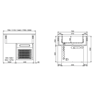 Drop-In Refrigerated Well - Length 1115 mm x Depth 720 mm