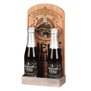 Wall-Mounted Wooden Bottle Opener for Beer - 155 x 70 mm