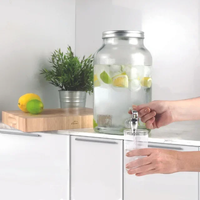 Dispensador de Bebidas em Vidro Transparente - 5,5 Litros