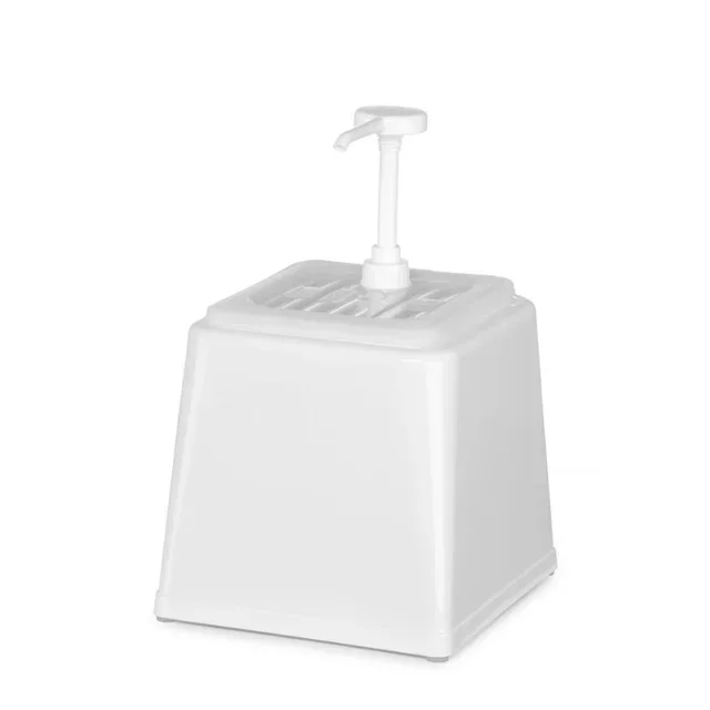 Sauce Pump Dispenser 2.5 Litres - White Color - Large Professional Size