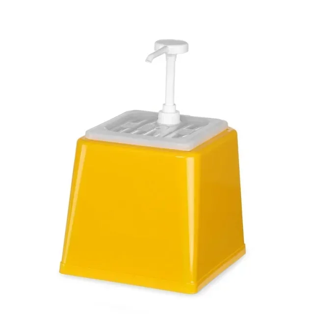 Yellow Sauce Dispenser with Integrated Pump - 2.5 Liter Capacity