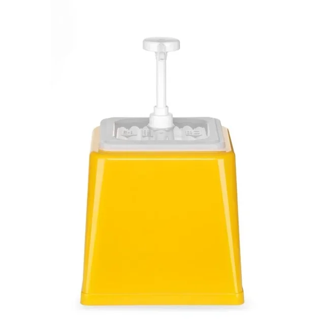 Yellow Sauce Dispenser with Integrated Pump - 2.5 Liter Capacity