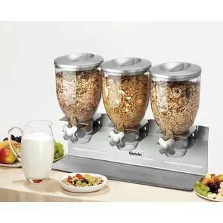 3-Compartment Cereal Dispenser - 10.5 L Capacity