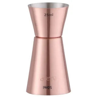 Dosador de Álcool Duplo Cobre 25/50 mL - Jigger Cobre Bicolor