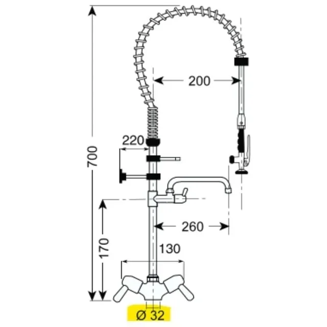 700 mm Pre-Rinse Spray Valve