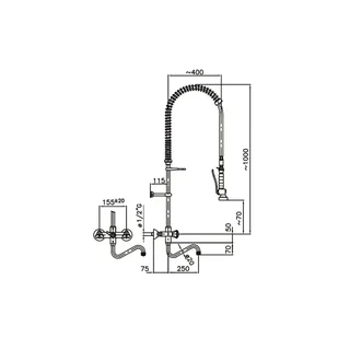 Douchette Évier Double Percage Montage Mural