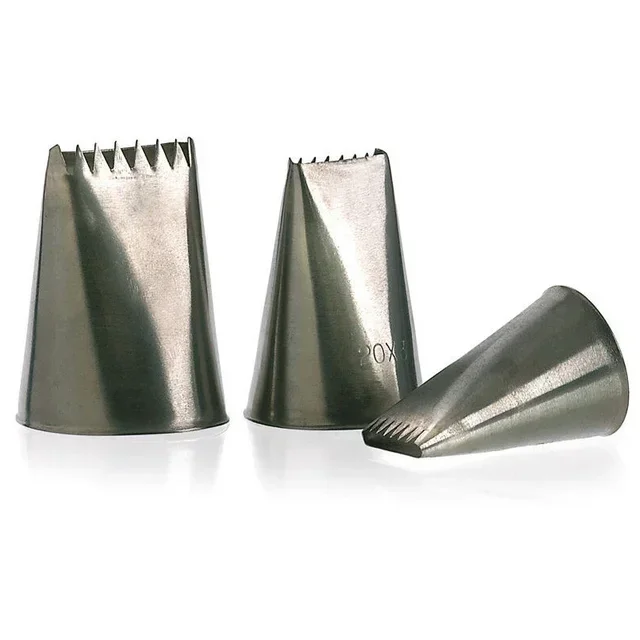 Cornetto Pasticceria Tronchetto di Natale Acciaio Inox 6 Denti - Lunghezza 28 mm - Set di 2