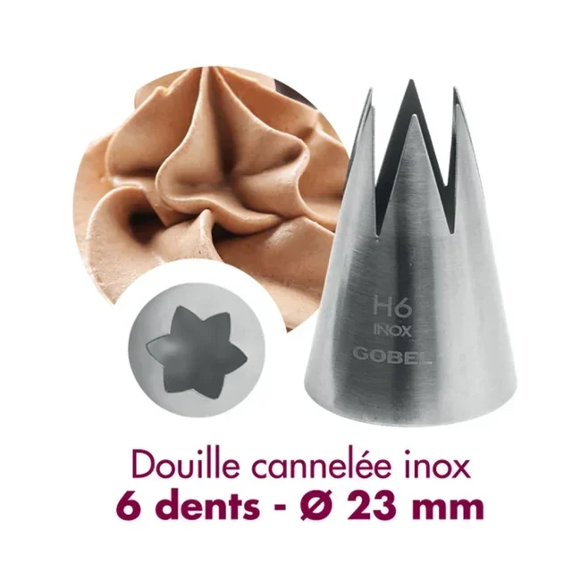 Boquilla de Pastelería Acero Inox 6 Dientes - Diámetro 23 mm