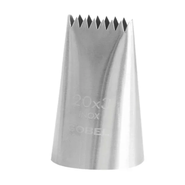 Douille Pâtissière Cannelée Inox 6 Dents - 20mm x 3mm pour Bûche