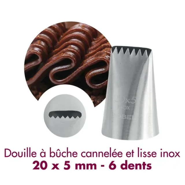 Portalampada Scanalato in Acciaio Inox 6 Denti - 20 x 5 mm