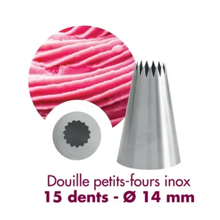 Cornetto Pasticceria Acciaio Inox 15 Denti - Diametro 14 mm per Petits Fours