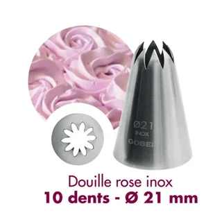 Soquete Estrela Aço Inoxidável 10 Dentes Ø21mm - Acabamento Rosa