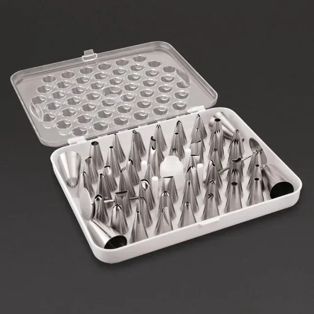 Stainless Steel Pastry Tips Assorted - 52 Piece Set