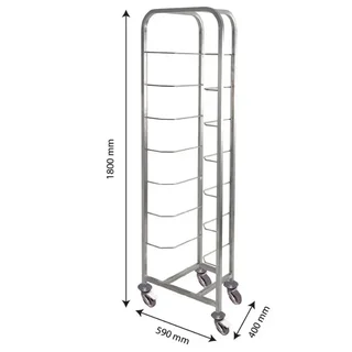 Estante de Almacenamiento en Acero Inoxidable para Divisora de Masa - 8 Niveles de Almacenamiento