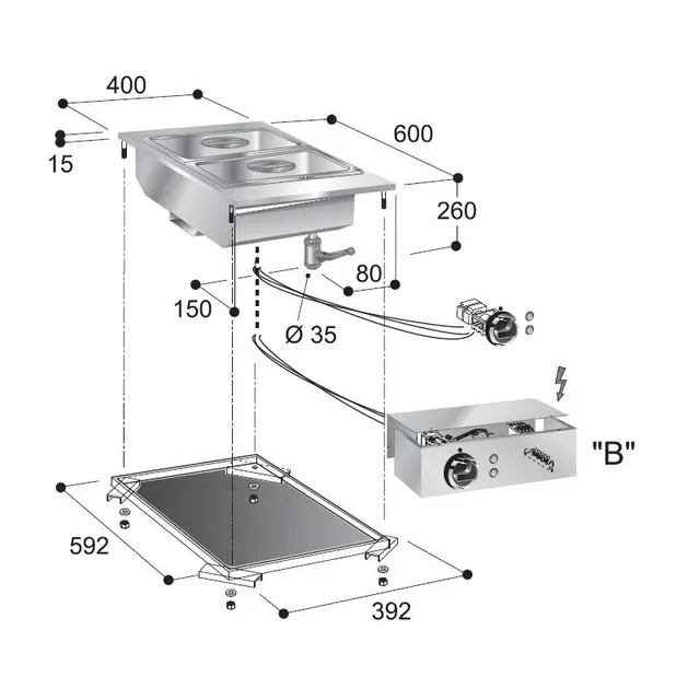 Built-in or Countertop Bain-Marie Unit