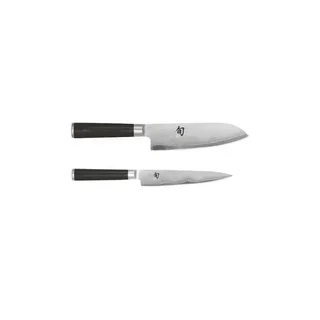 Set of 2 Shun Damascus Japanese Knives - Utility 15 cm and Santoku 18 cm