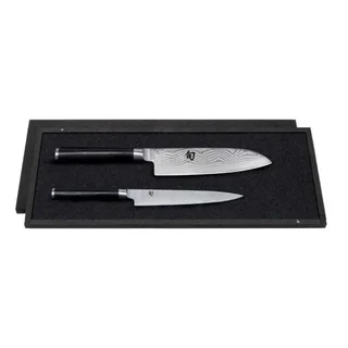 Set of 2 Shun Damascus Japanese Knives - Utility 15 cm and Santoku 18 cm