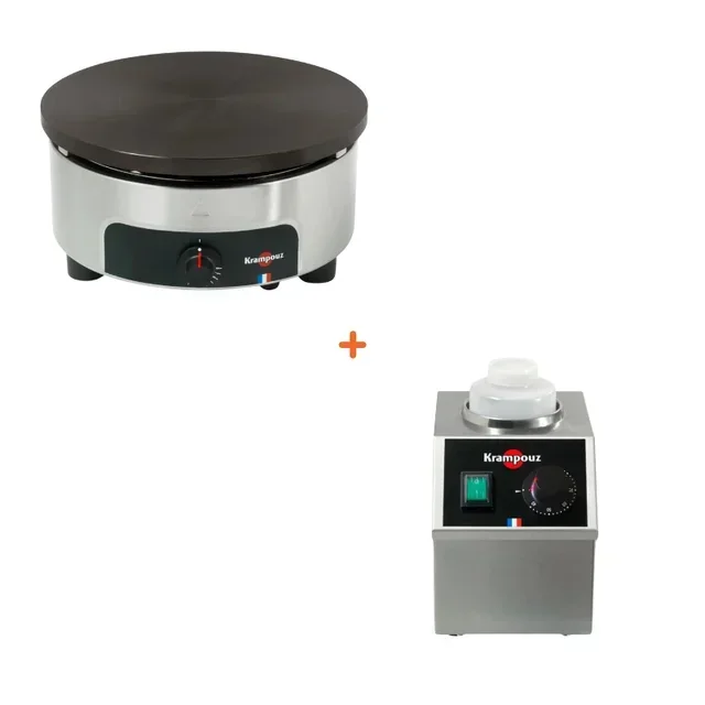 Standard Gas Crepe Maker Set with Chocolate Warmer