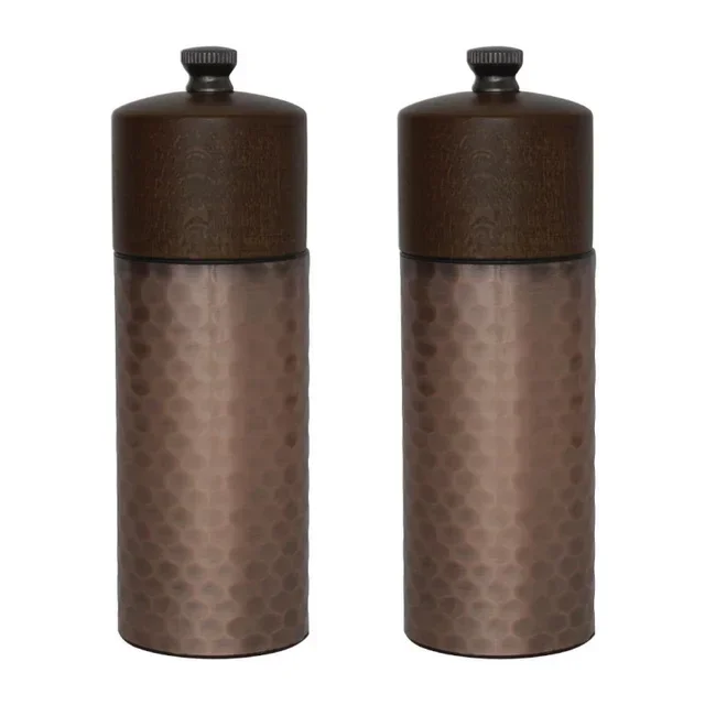 Wooden Copper Salt and Pepper Mill Set 150 mm