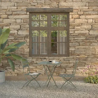 Conjunto Mesa y Sillas Plegables de Bistro Metálico - Color Verde