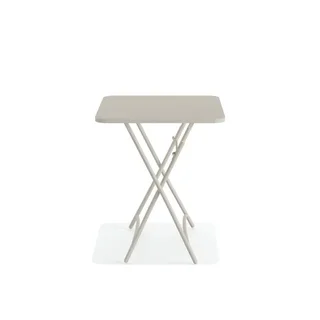 Ensemble Table et Chaises de Bistrot Pliables en Métal - Couleur Beige