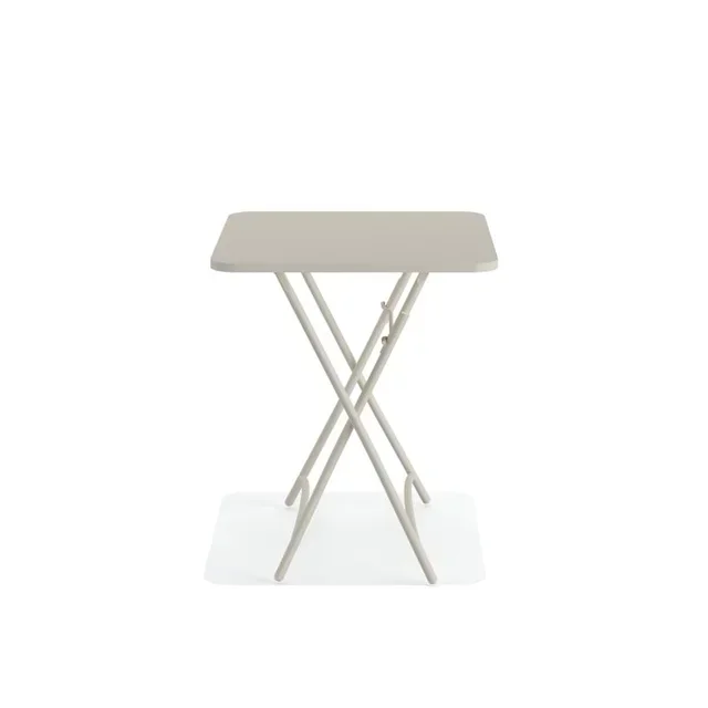 Ensemble Table et Chaises de Bistrot Pliables en Métal - Couleur Beige