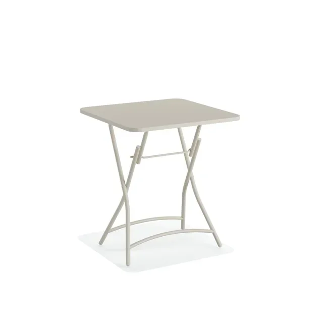 Ensemble Table et Chaises de Bistrot Pliables en Métal - Couleur Beige