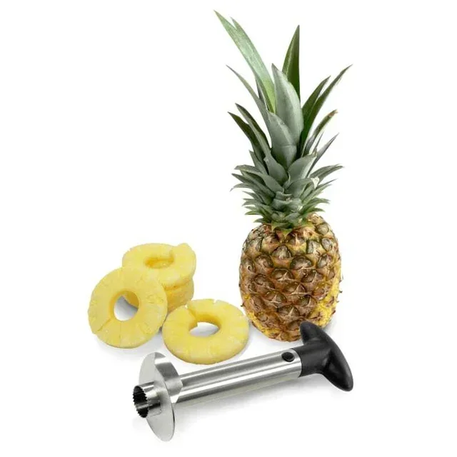 Pineapple Peeler with Spiral Cutter and Integrated Slicer