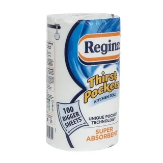 Regina Thirst Pockets Papel de Cocina 6 Rollos x 100 Hojas Absorbentes