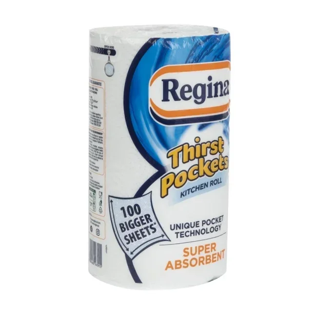 Regina Thirst Pockets Papel de Cocina 6 Rollos x 100 Hojas Absorbentes