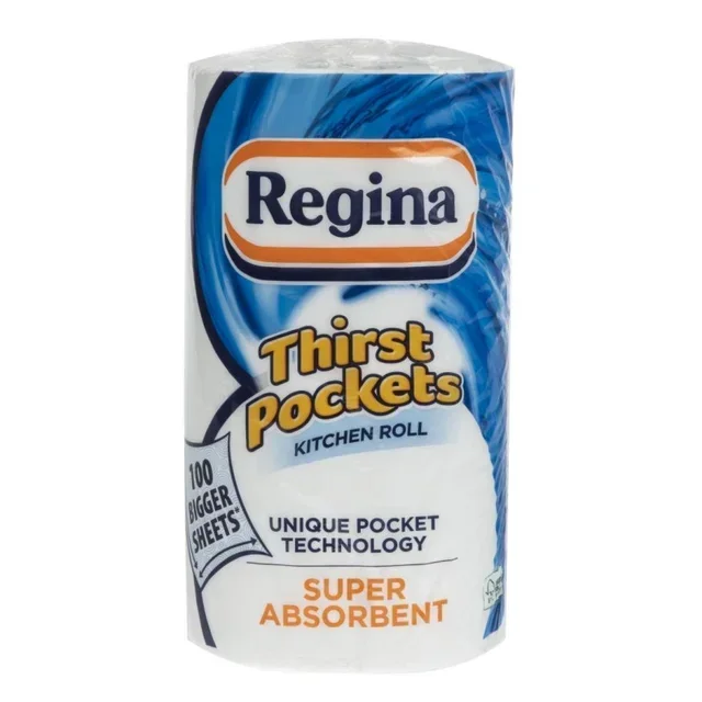 Regina Thirst Pockets Papel de Cocina 6 Rollos x 100 Hojas Absorbentes