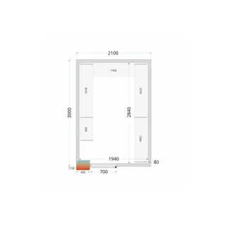 Modulares Kühlzellen-Regal 2,1m x 3m - Komplettset
