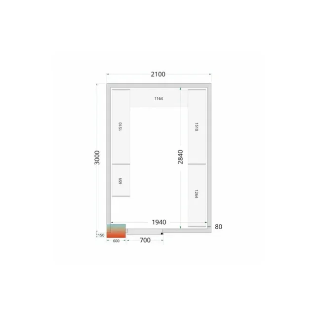 Modulares Kühlzellen-Regal 2,1m x 3m - Komplettset