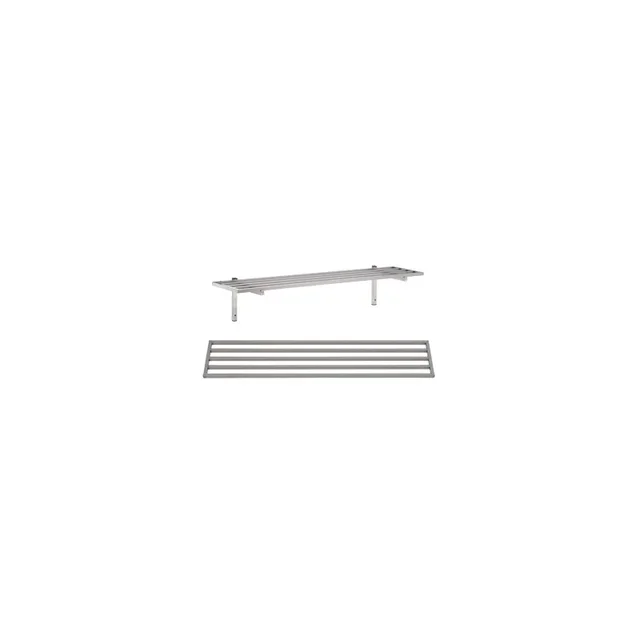 Wall-Mounted Slatted Shelf with Brackets - Length 1200 mm x Depth 300 mm
