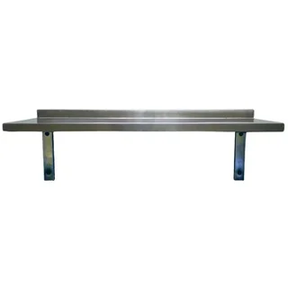 Complete Wall Shelf with Stainless Steel Backsplash - Depth 400 mm - Length 1 meter