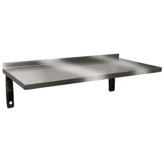 Complete Wall Shelf with Stainless Steel Backsplash - Depth 400 mm - Length 1 meter