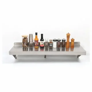 Prateleira de Parede em Aço Inoxidável - Profundidade 30 cm - Comprimento 1 Metro