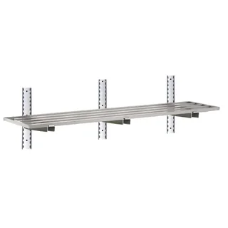 Scaffale a Parete in Acciaio Inox Forato - Lunghezza 1600 mm x Profondità 400 mm